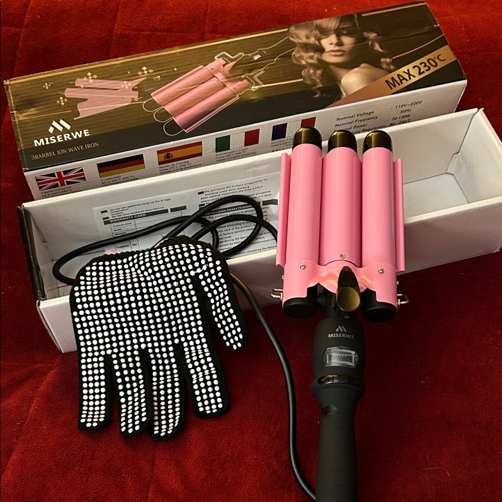 Pink 3-Barrel Hair Waver - Professional Wave Iron